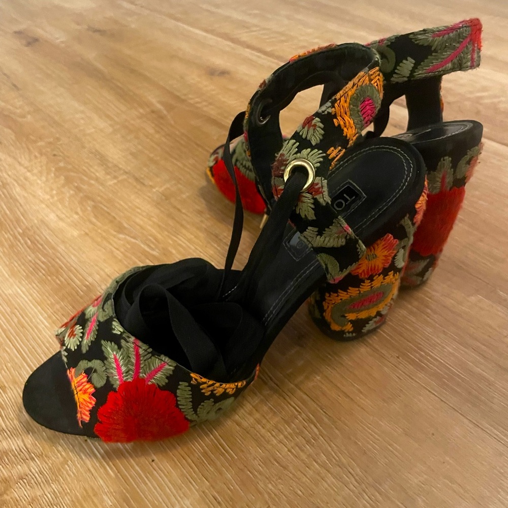 Embroidered heels